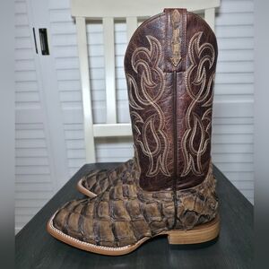 Cody James Exotic Pirarucu Western Boots Broad Square Toe BBME039 Men's Size 7.5